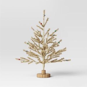 Christmas Decorated Tinsel Tree Gold - Threshold